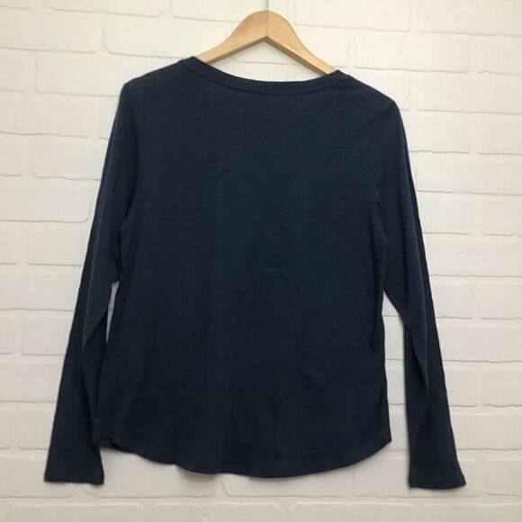 Old Navy long sleeve tee SOFT comfortable crew-neck basic shirt navy blue medium - Picture 2 of 6